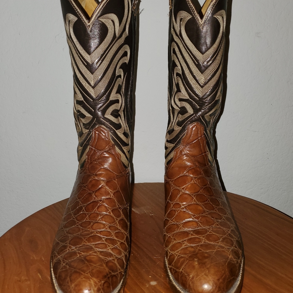 Vintage Tony Lama American Alligator boots